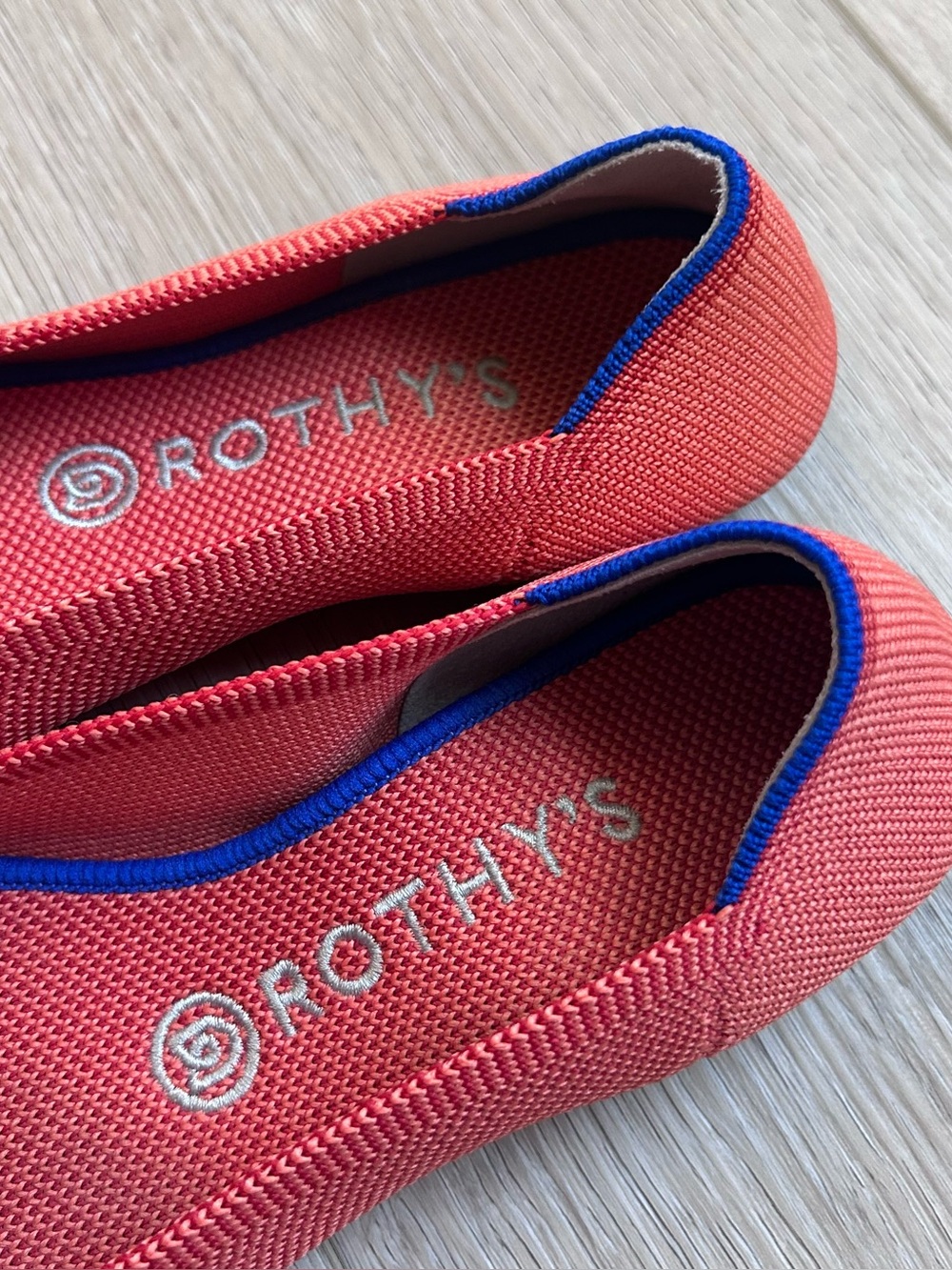 Rothy’s The Point Coral Pink Knit Pointed Toe Flats Shoes Women’s Size 7.5 - Picture 10 of 10